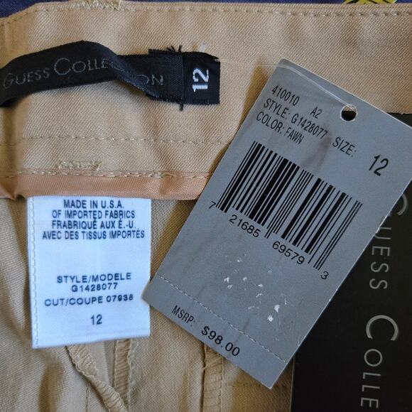 Vintage Guess Collection Y2K Chinos NWT Size 12 Fits Like an 8 Tall Camel - Picture 3 of 5